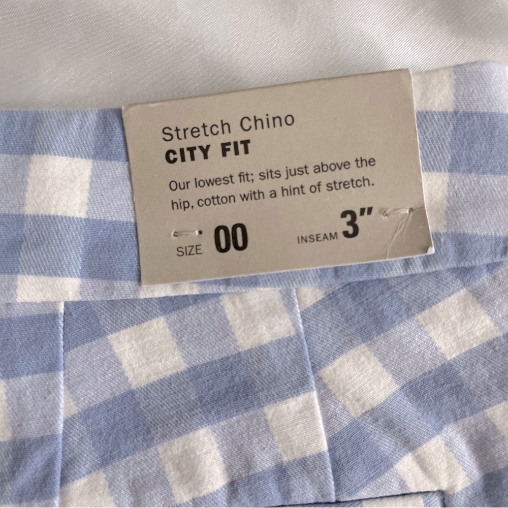J. Crew Stretch Chino light blue plaid shorts, size 00 - Picture 5 of 6